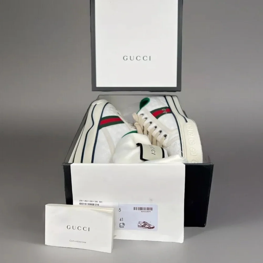 Gucci Tennis 1977 Women GG 625787 Monogram Sylvie Fabric Logo Sneakers EU 41 - Picture 2 of 12